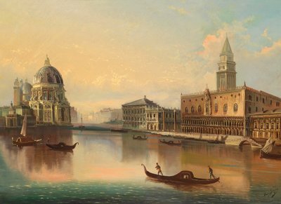 Motif de Venise avec vue sur Santa Maria della Salute - August von Siegen